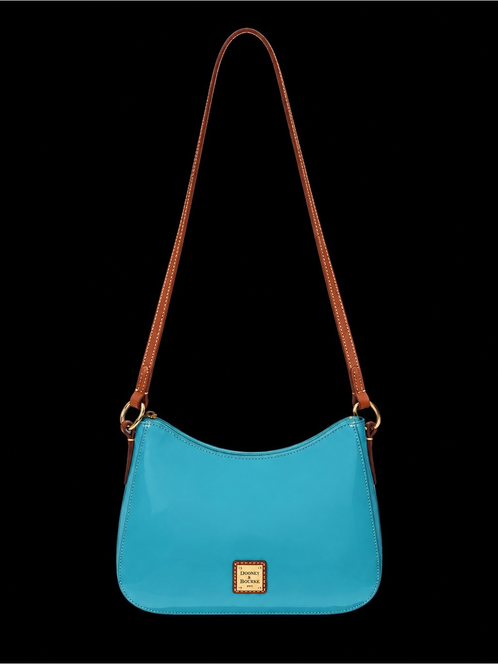 Women’s Turquoise Shoulder Bag with Tan Strap NWTS Dooney